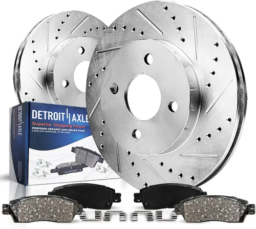 Miniatura 31 de Detroit Axle - Kit de freno delantero para Mercedes-Benz C350e GLC300 2016-2018, E300 2017, E350 2020-2022, frenos de disco perforados y ranurados
