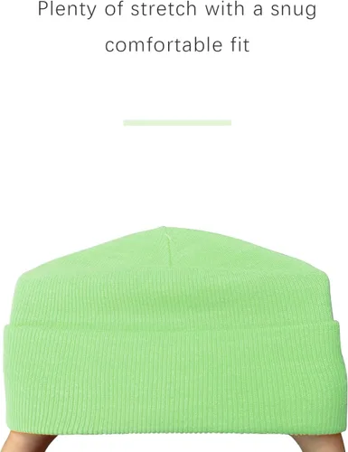 Miniatura 5 de ecodudo Gorros de acrílico para mujeres y hombres, gorro de punto suave y cálido con puños