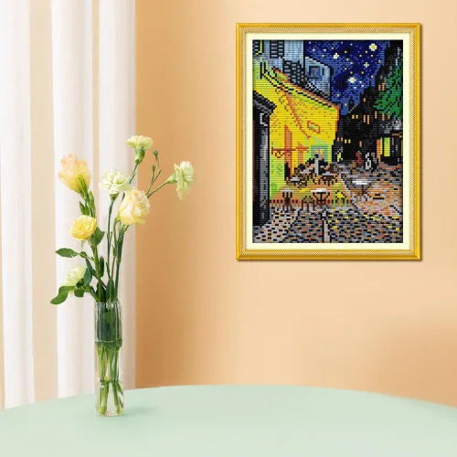 Miniatura 2 de YEESAM ART Van Gogh - Kits de punto de cruz para adultos, principiantes, cafetería, 11 unidades, estampado de bricolaje, kit de iniciación