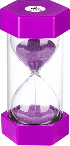 Miniatura 30 de SuLiao Reloj de arena colorido de 3 minutos, reloj de arena morado, temporizador de reloj de arena de plástico para niños, juegos, aula, cocina