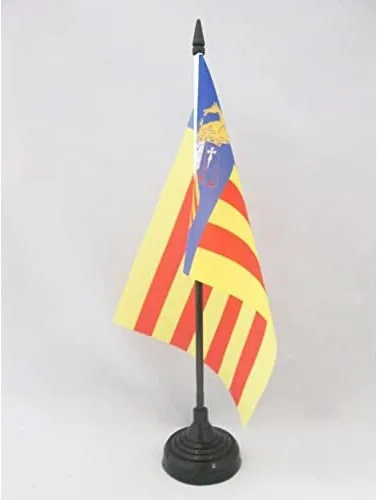 Miniatura 66 de Bandera de mesa de Andalucía 4'' x 6'' - Bandera de escritorio de la región española de Andalucía 5.9 x 3.9 in - Barra y base de plástico negro - AZ
