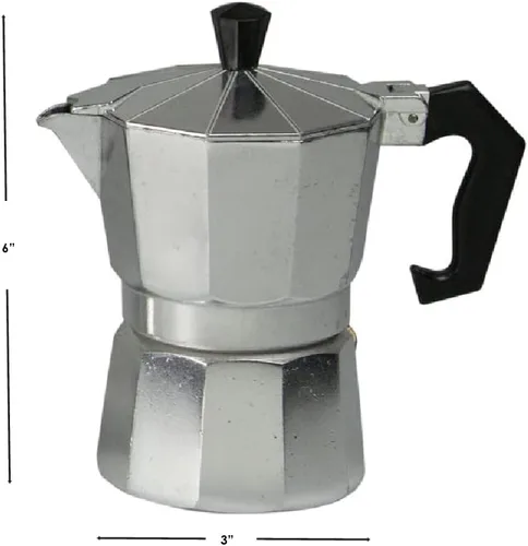 Miniatura 7 de Home Basics Máquina de café expreso de aluminio de 5 onzas, 3 tazas