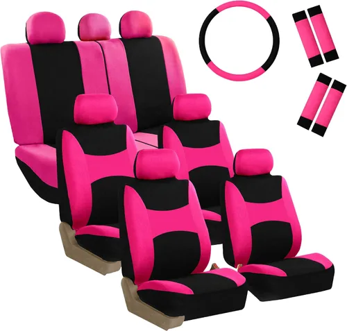 Miniatura 11 de FH Group Light & Breezy - Fundas de tela para asiento de auto, juego de tres filas para 7 asientos - Compatible con bolsa de aire y asiento dividido
