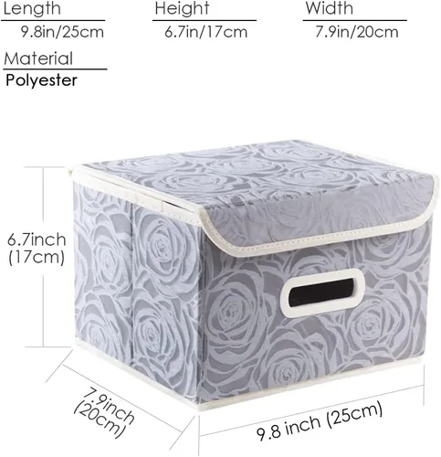 Miniatura 6 de PRANDOM - Cajas de almacenamiento plegables con tapa, de tela decorativa con asas y divisor para organizar la habitación, armario, sala de estar