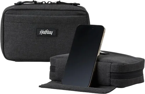 Miniatura 7 de Halfday Sidekick Tech - Kit organizador Soporte abatible para teléfono/tableta, bolsa con cremallera plana con Power Mesh y elástico para cable
