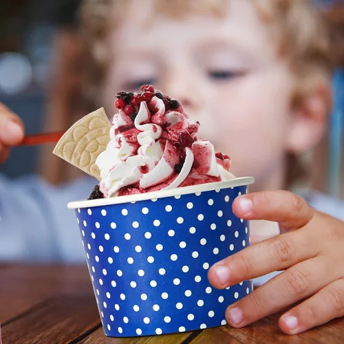 Miniatura 7 de LITOPAK Paquete de 120 tazas de helado de 16 onzas, vasos desechables de postre para alimentos fríos o calientes, cuencos de postre de papel