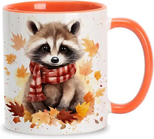 Miniatura 14 de Hyturtle Taza de café personalizada de lobo de otoño, regalos de cumpleaños para los amantes del lobo, regalos de decoración de otoño para casa