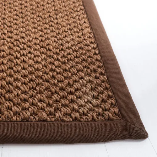Miniatura 4 de SAFAVIEH Alfombra de área 2x3 - Colección de fibra natural - Chocolate, sisal, diseño tejido con borde (NF525D)
