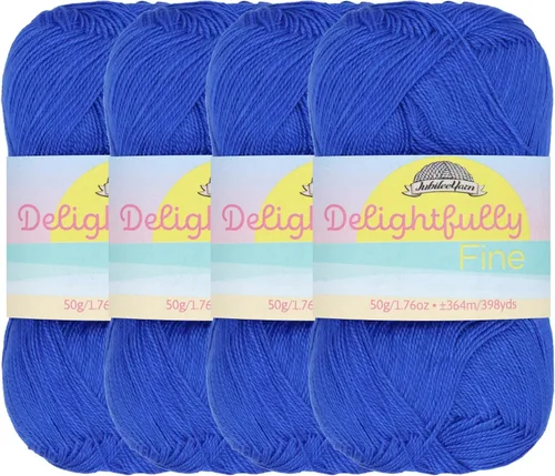 Miniatura 68 de JubileeYarn - Ovillo de hilo deliciosamente fino, 1.76 oz/madeja de rayón de bambú, color rosa polvo, 4 madejas