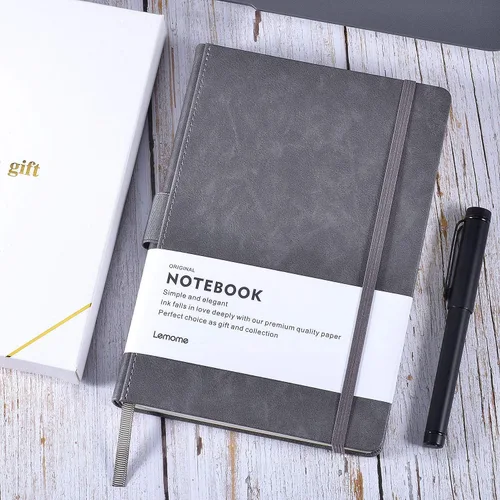 Miniatura 7 de Lemome Cuaderno Clásico Grueso con Presilla para Bolígrafo - Cuaderno de Escritura A5 Rayado Universitario de Tapa Dura con Bolsillo + Separadores
