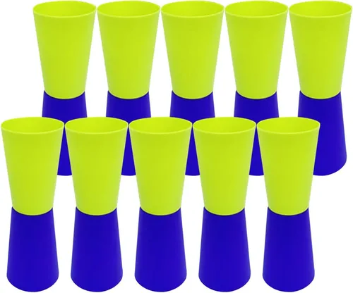10 tazas abatibles invertidas para entrenamiento de agilidad de velocidad y coordinación corporal Verde azul oscuro