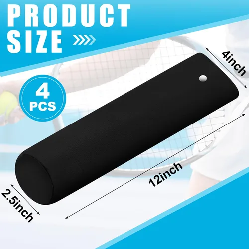 Miniatura 3 de Blueweenly 4 fundas para mango de raqueta de tenis, cubierta de agarre de raqueta de tenis, mango protector extraíble antideslizante de lona