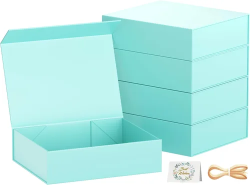 Miniatura 18 de PSHVYM Cajas de regalo con tapas, 11.5 x 7.8 x 3 pulgadas, caja de regalo negra para regalos, cierre magnético para camisetas, guantes, bufandas