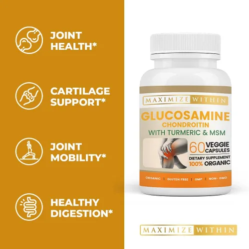 Miniatura 7 de Condroitina de glucosamina con cúrcuma y MSM para articulaciones saludables, 60 cápsulas vegetales (paquete de 2)