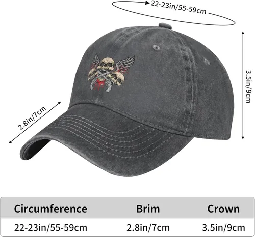 Miniatura 8 de Cowboy Hat Trendy Hats for Man and Women Djustable Four Season Outdoor Baseball Cap of Hell Skull with Angel Deep Heather