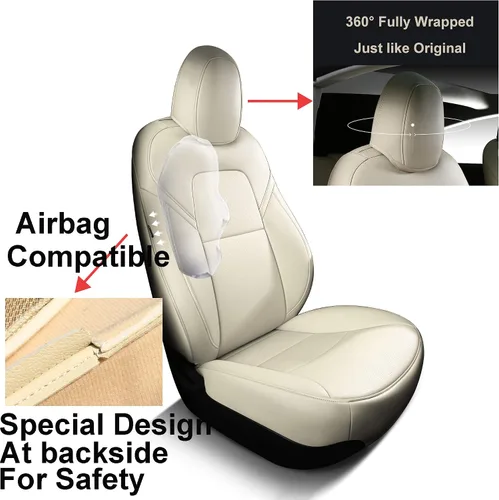 Miniatura 4 de Funda INCH EMPIRE para asiento de coche, ajuste personalizado para Tesla Model 3, protector de cojín de asiento de cuero sintético para 2017 2018