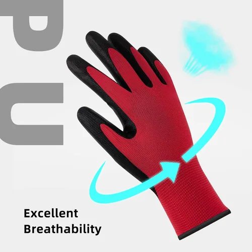 Miniatura 2 de MIG4U Guantes de poliuretano – Guante ultrafino recubierto de palma de poliuretano – Excelente agarre guante de trabajo de seguridad ideal