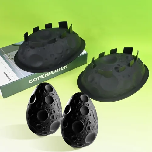 Miniatura 6 de Molde de silicona para postres, juego de 2 moldes para huevos de luna para trufas, tartas de queso, chocolate, mousse, cupcakes, flexible