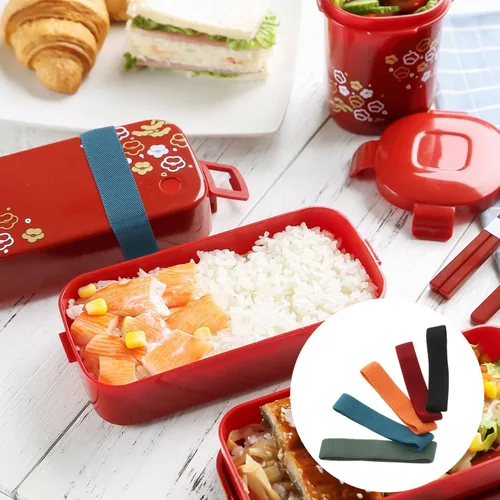 Miniatura 6 de NOLITOY Cinturón elástico para lonchera, bandas elásticas de doble capa, correas de fijación de nailon, correa elástica ajustable para picnic