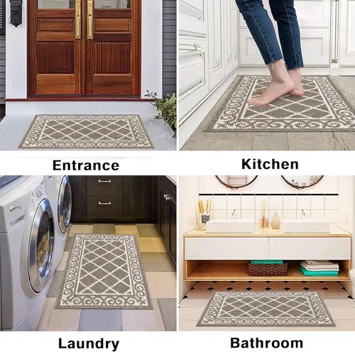 Miniatura 7 de HEBE Alfombra para Puerta Interior 20''x32'' Alfombras de Bienvenida Antideslizantes para Puerta Principal Alfombras Lavables para Zapatos Atrapa