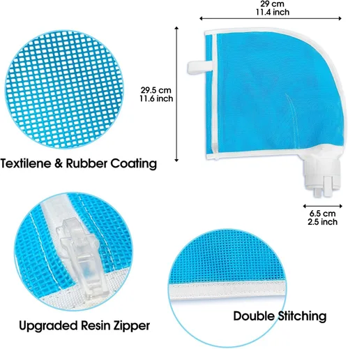 Miniatura 4 de 360 bolsas de hojas para limpiar piscinas con cremallera de mayor capacidad 9-100-1012 - Red de repuesto compatible con Zodiac Polaris 360 380