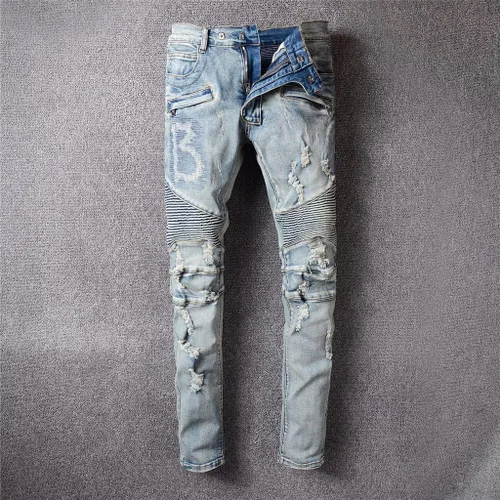 na - Jeans vintage con letras rasgadas para hombre color azul claro con rebanadas ropa de calle pantalones de mezclilla ajustados para hombre color