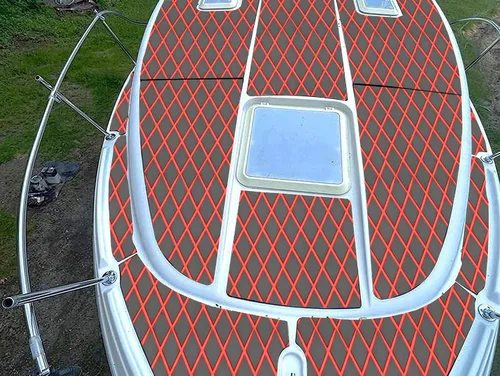 Miniatura 78 de Suelo de Barco de Espuma EVA Cubierta Marina Antideslizante Autoadhesivo para Lancha Motora Barco de Pesca RV Yate Kayak Piscina gris oscuro y azul.