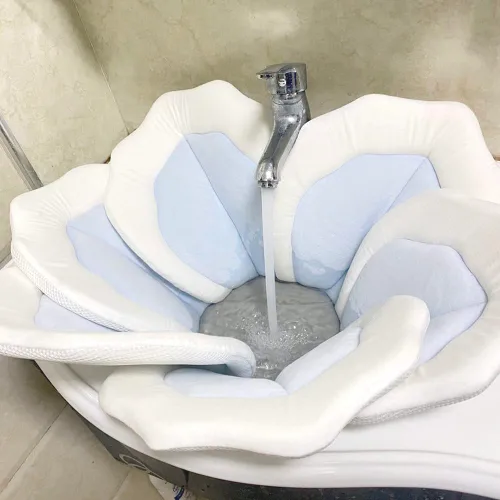 Miniatura 3 de Almohadilla de Baño para Bebé para Bañera Infantil Fregadero Tapete de Flores Bañera Little Lotus - Pétalo Suave Soportes Tumbona Inserto de Baño