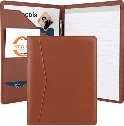 Miniatura 10 de STYLIO Carpeta Padfolio con Portapapeles Extraíble Organizador de Portafolio Carpeta con Almacenamiento para Cuaderno, Bloc de Notas