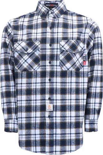 Miniatura 11 de BOCOMAL Camisas con capucha FR, camisas de franela a cuadros, con botones, resistentes al fuego, camisas de franela resistentes a la llama, chaqueta