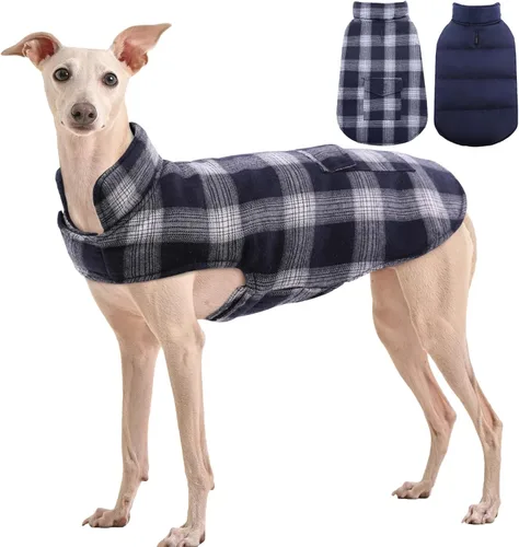 Miniatura 13 de Kuoser - Abrigo de invierno para perro, chaqueta reversible, abrigo cálido de estilo británico, de clima frío, ropa resistente al viento, chaleco