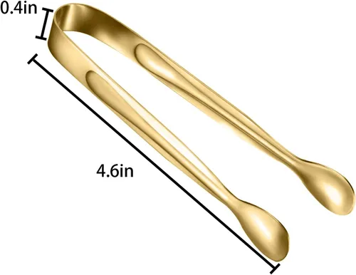 Miniatura 2 de Paquete de 10 pinzas pequeñas de hielo para azúcar, mini pinzas de acero inoxidable para servir aperitivos, para fiestas, café, té, vino, cocina