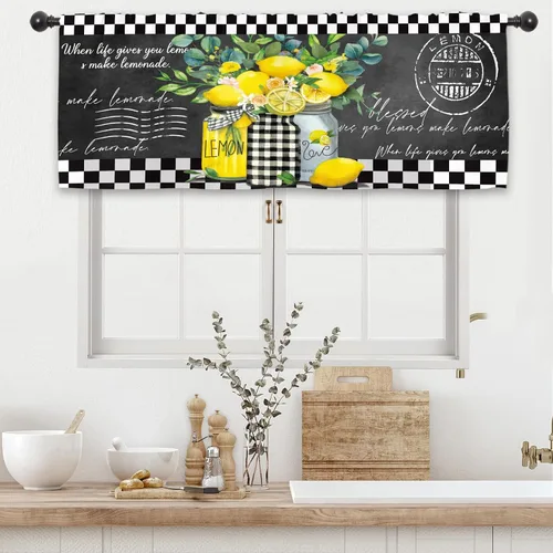 Miniatura 16 de Cortinas rústicas de cocina con puerta de granero de 27.5 pulgadas de ancho x 39 pulgadas de largo, cortinas de tratamiento de ventanas pequeñas