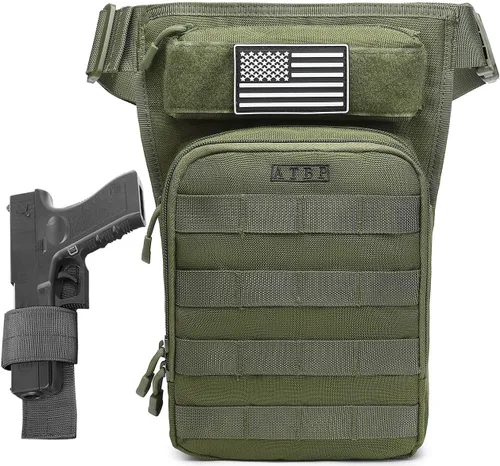Bolsa Táctica de Motocicleta para Pierna con Funda de Muslo y Holster para Pistola de Hombres para Caza y Tiro al Blanco con Almacenamiento