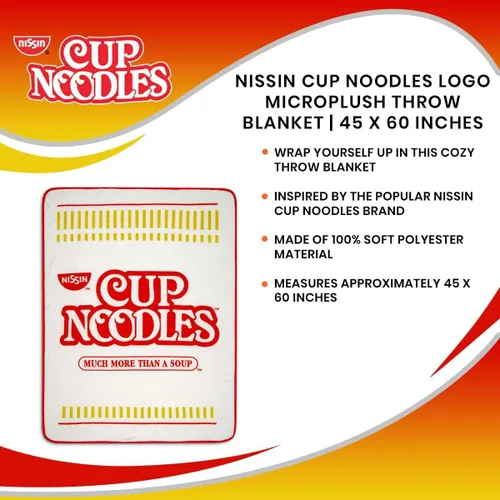 Miniatura 6 de Manta de microfelpa con logotipo de Nissin Cup Noodles 45 x 60 pulgadas