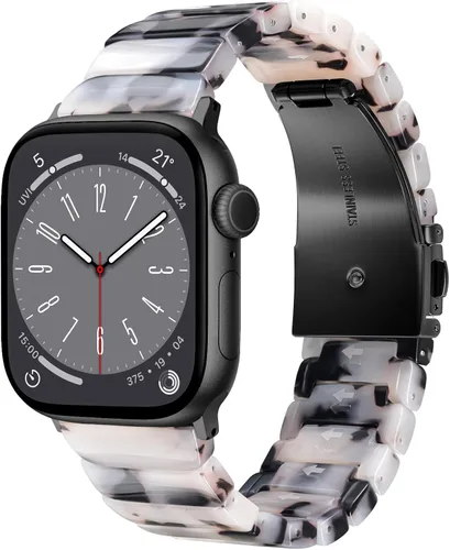Miniatura 13 de V.R.HOPE Correa de Resina para Reloj Compatible con Apple Watch para Mujeres 38mm 40mm 41mm 42mm Oro Rosa Ligero Pulsera de Pulsera para iWatch Beige