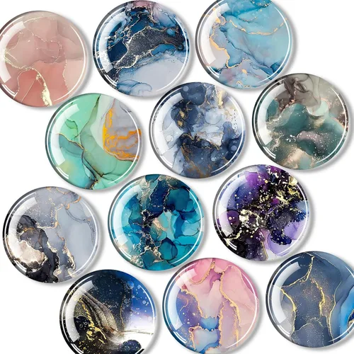 Qualsen Imanes para nevera, imanes decorativos de vidrio, bonitos imanes fuertes para refrigerador, pizarra blanca, casillero, aula, cocina, oficina