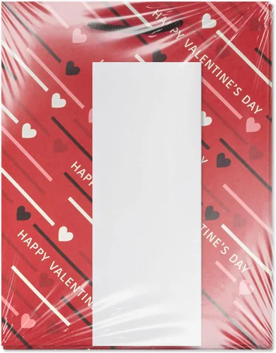 Miniatura 5 de Hallmark Bolsas medianas de regalo para el día de San Valentín de 8.8 pulgadas con papel de seda (corazones diagonales y rayas, paquete de 3)