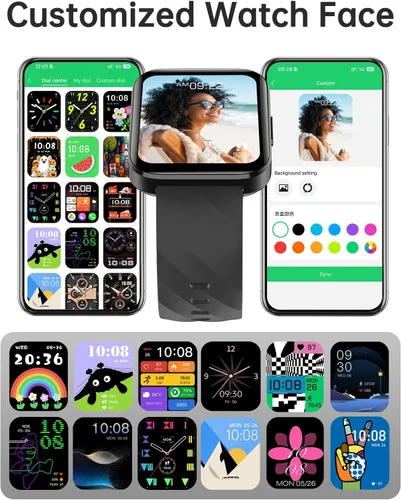 Miniatura 5 de Relojes inteligentes para mujeres y hombres (responder/hacer llamadas) compatibles con teléfonos iPhone/Android, monitor de ritmo cardíaco de 1.85