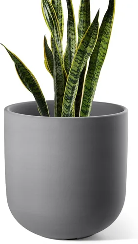 Miniatura 8 de LE TAUCI Maceta para plantas de 10 pulgadas, macetas de cerámica para plantas con orificio de drenaje y tapón de goma, macetas para plantas