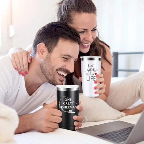 Miniatura 5 de Sixspace Aniversario de boda para parejas, amigos, amantes, vasos de vino de acero inoxidable, taza de viaje con popote y tapa, paquete de 2