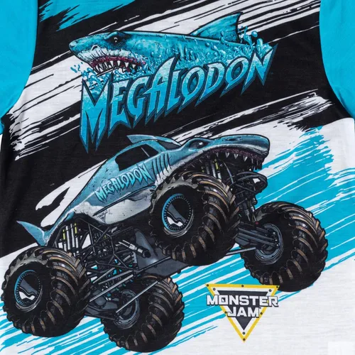 Miniatura 4 de Monster Jam Grave Digger Megalodon El Toro Loco - Camisa de pijama y pantalones cortos