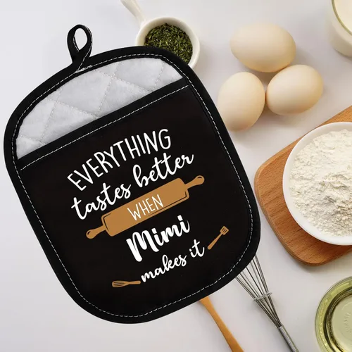 Miniatura 7 de LEVLO Los mejores regalos de cocina para hornear para madre, padre, todo sabe mejor cuando Mimi/abuela/nana/papa/nonna/gigi hace que sea guantes