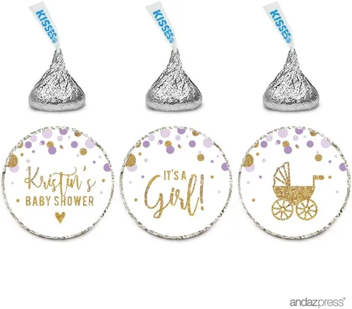 Miniatura 15 de Andaz Press Colección de fiesta de baby shower con purpurina dorada y lavanda, banderín colgante con cuerda, Welcome Baby!, 5 pies, 1 juego