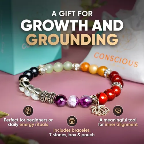 Miniatura 19 de Conscious Items Pulseras espirituales para mujeres y hombres, pulsera de cristal curativo con piedras naturales para meditación, alineación
