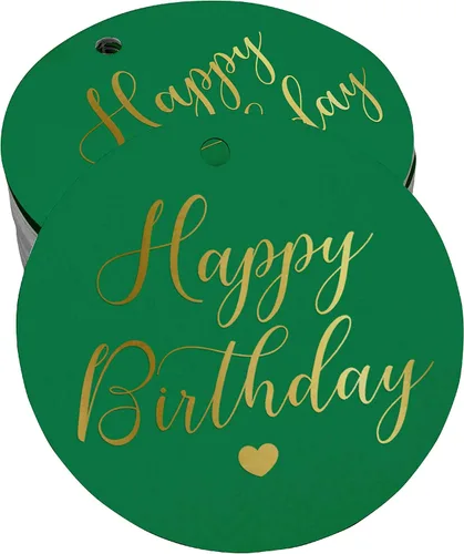 Miniatura 15 de Etiqueta de papel para colgar con texto en inglés «Happy Birthday» (50 unidades)