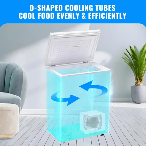 Miniatura 5 de DEMULLER - Congelador horizontal de 3.5 pies cúbicos, máquina de congelación profunda de temperatura ultra baja (hasta -24 ℃) con dos cestas
