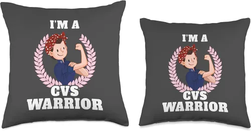 Miniatura 3 de CVS Awareness Support Apparel I'm a CVS Warrior - Cojín para concienciar al síndrome cíclico de vómitos, 16.0 x 16.0 in, multicolor