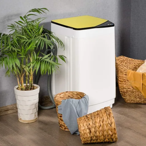 Miniatura 2 de Mini lavadoras portátiles completamente automáticas, capacidad de carga de 7.7 libras, con luz giratoria y barril integrada para dormitorios