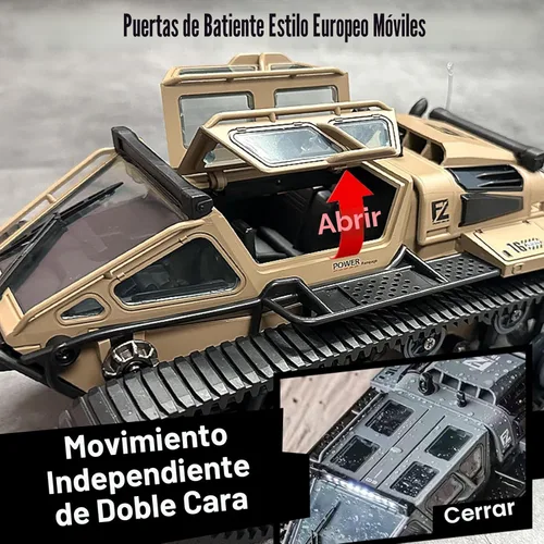 Miniatura 3 de XINGRUI Carro de control remoto a escala 1:16, tanque de control remoto militar todoterreno con 4WD, velocidad y dirección ajustables, 2
